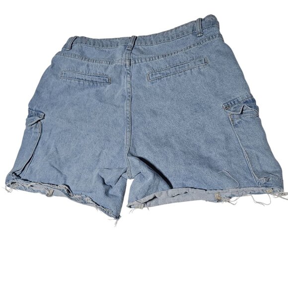 Shein Jean Shorts Womens Size 32 High Waist Light Wash Denim Cutoffs Summer - Picture 2 of 3
